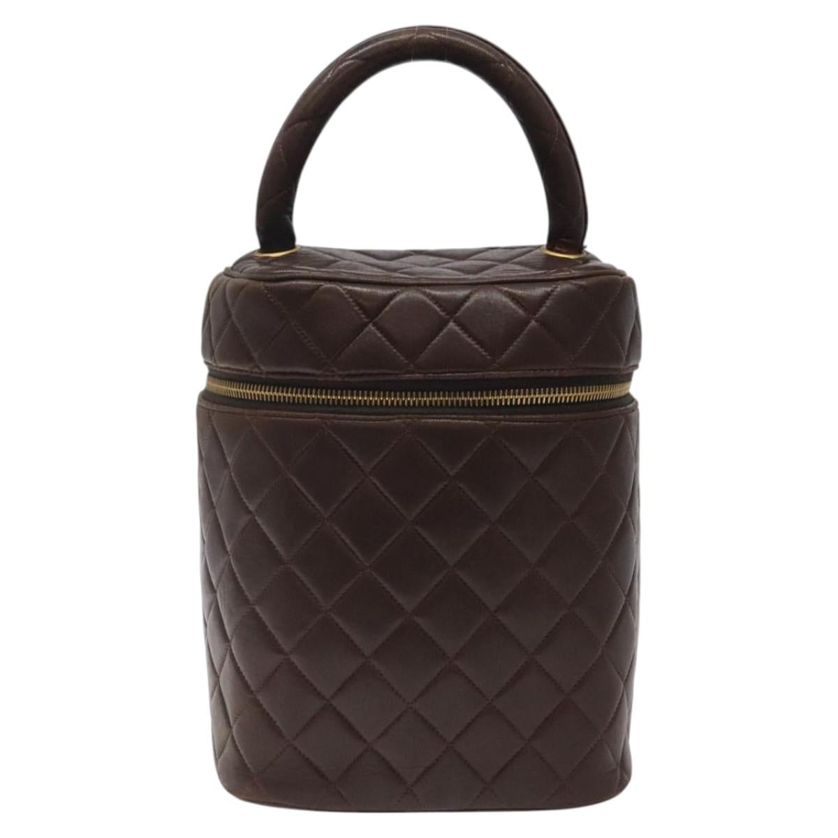Chanel Vanity, Brown, Leather, clutch