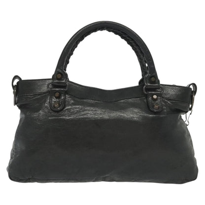 Balenciaga First, Black, Leather, handbag