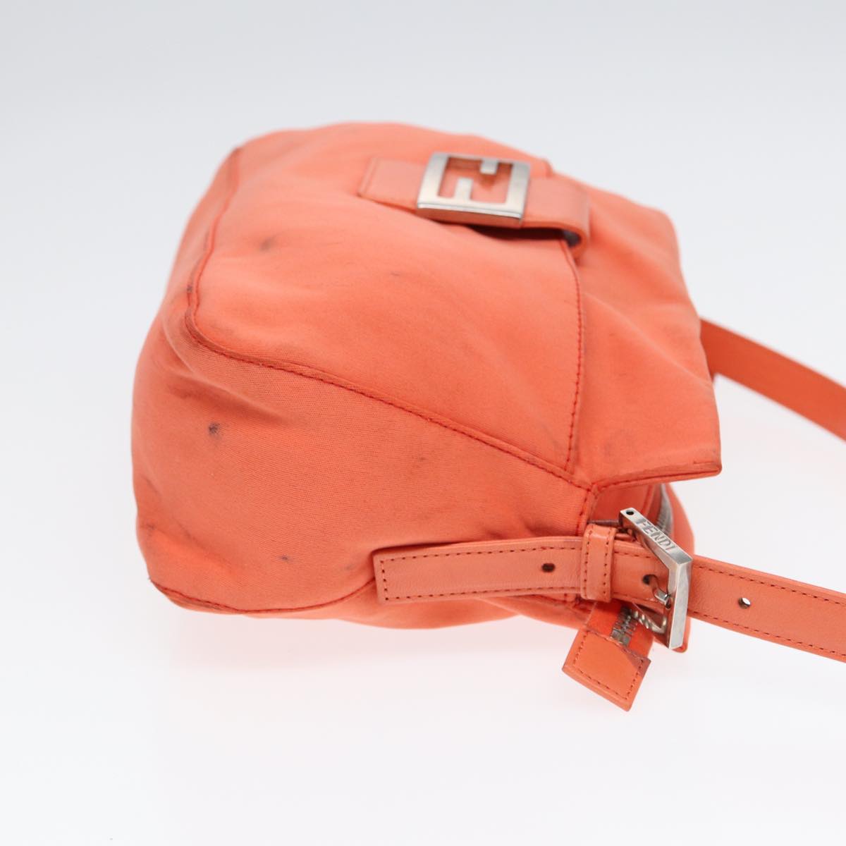 Fendi Mamma Baguette, Orange, Canvas, shoulder