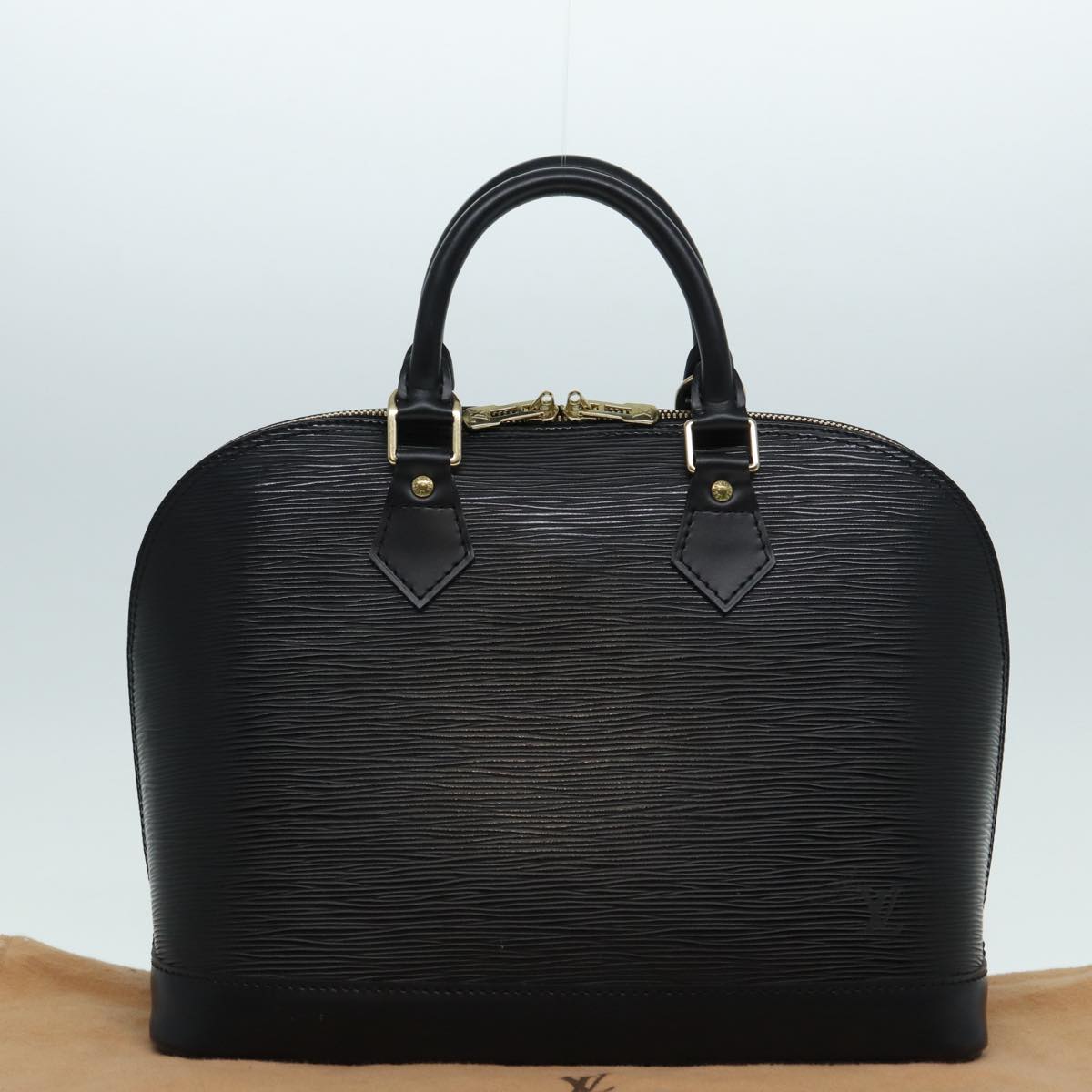 Louis Vuitton Alma, Black, Leather, handbag