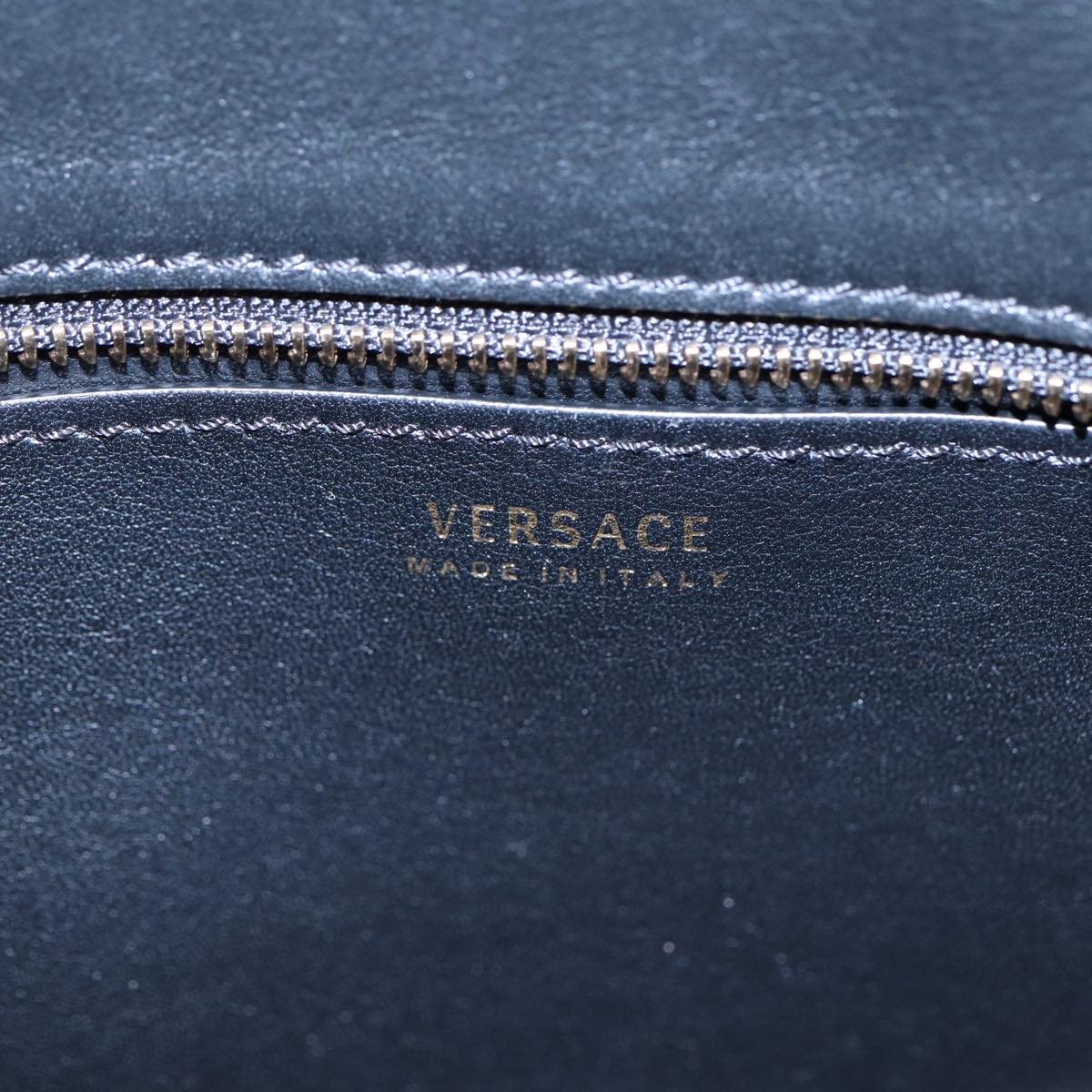 Versace, Black, Leather, handbag