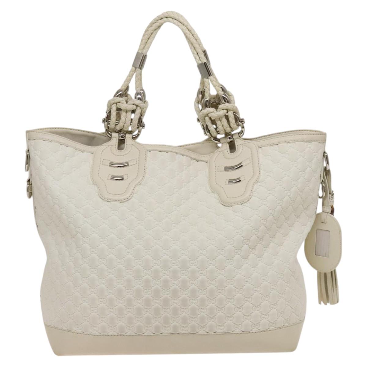 Gucci Horsebit, White, Leather, handbag
