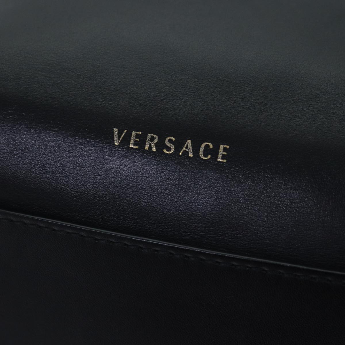 Versace Virtus, Black, Leather, backpack