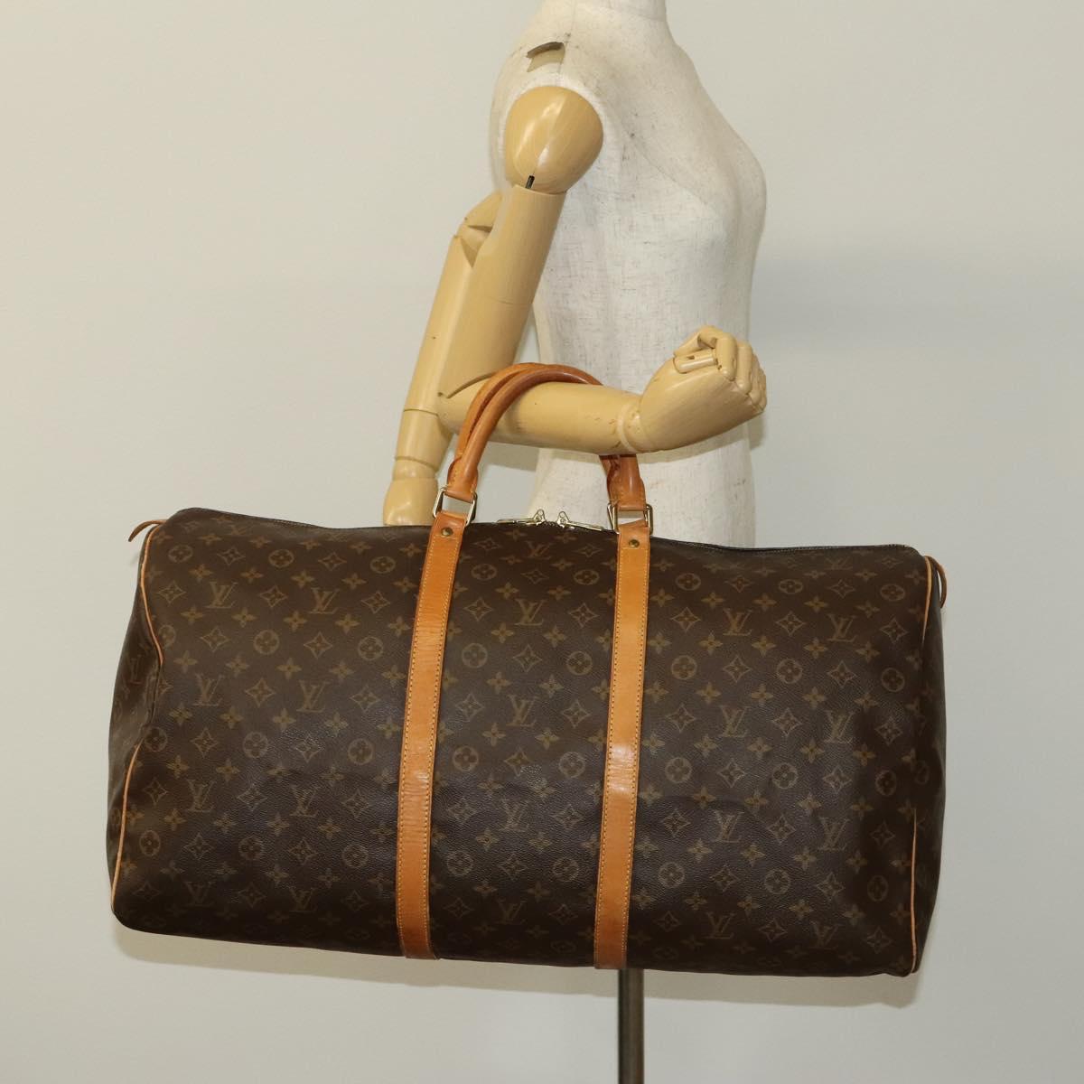 Louis Vuitton Keepall 60, Brown, Canvas, travel