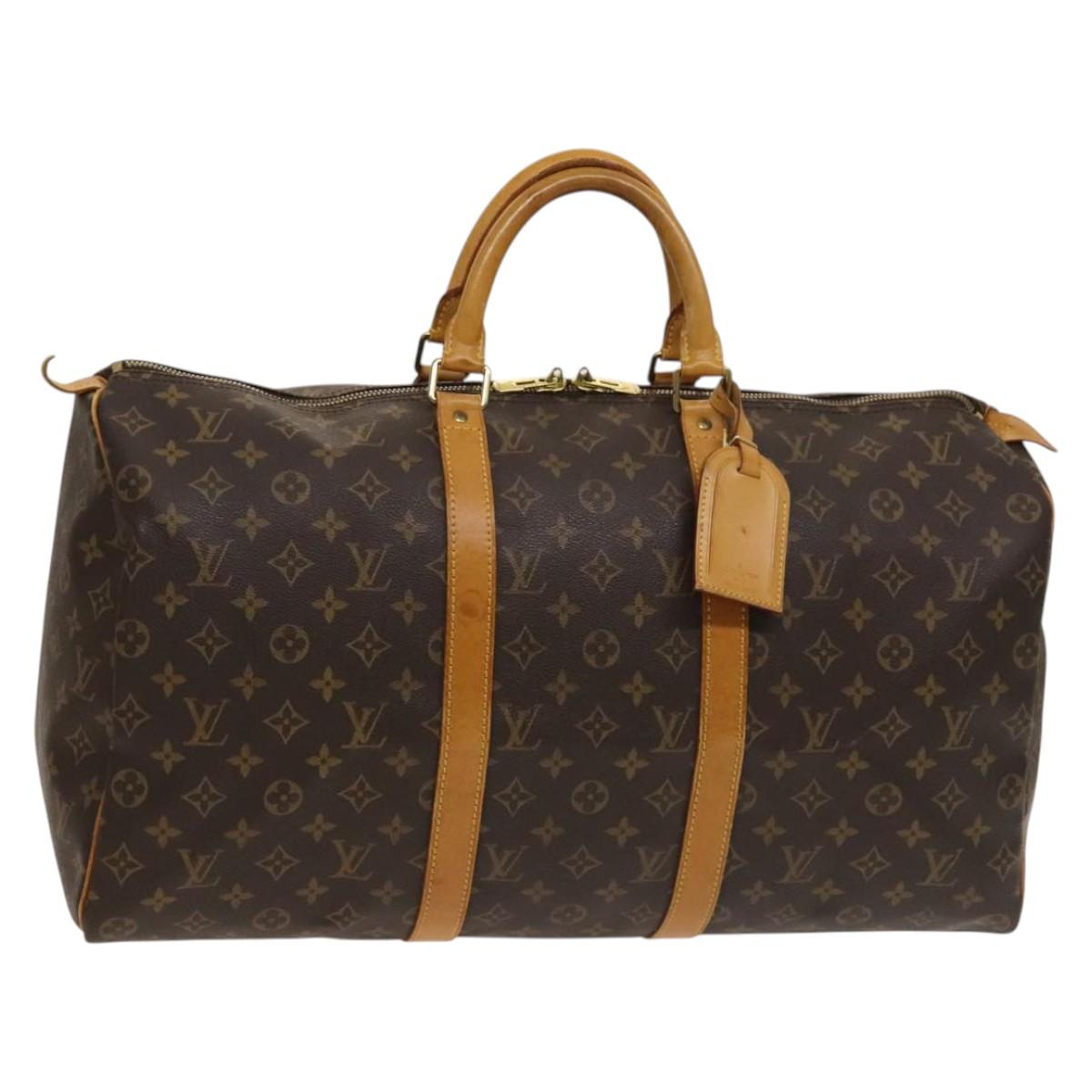 Louis Vuitton Keepall 50, Brown, Canvas, travel