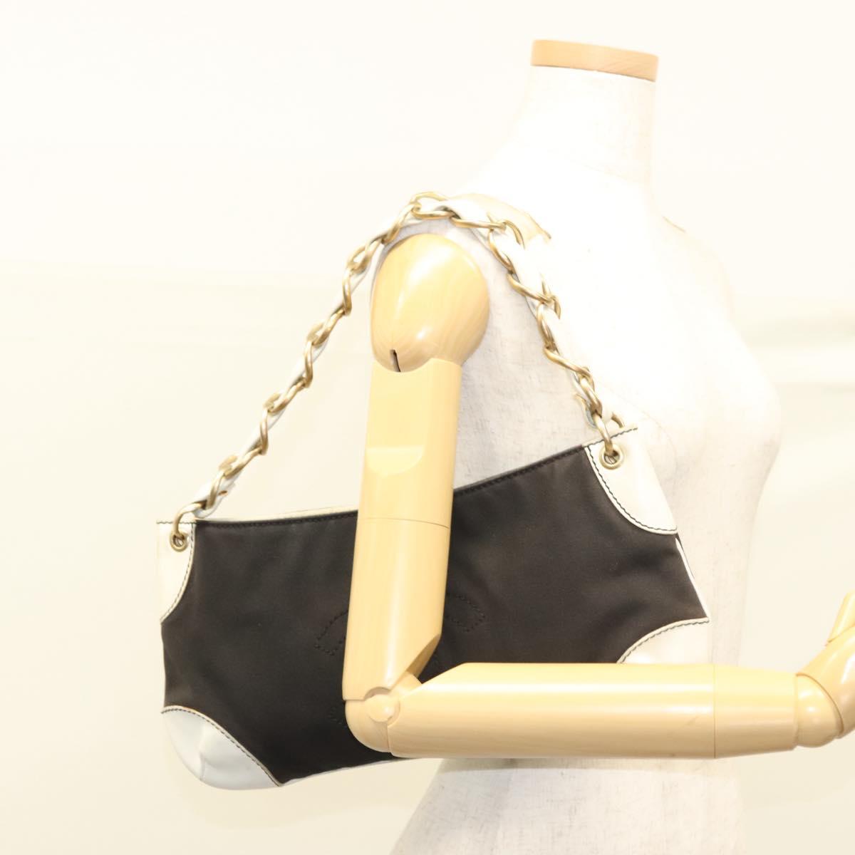 Chanel, Black, Canvas, shoulder