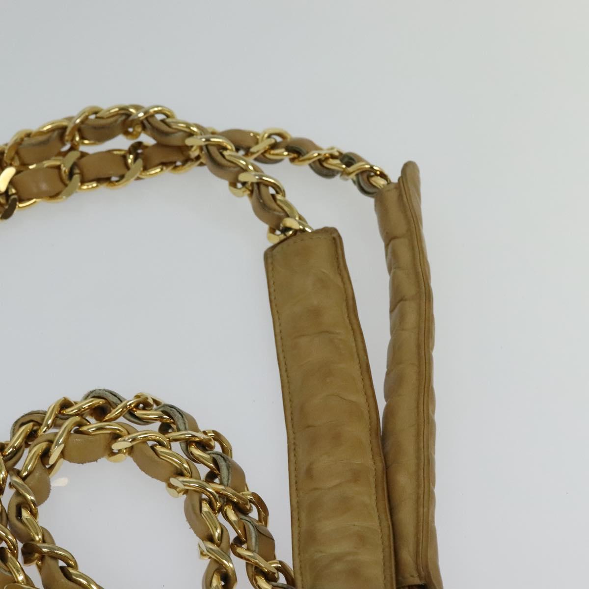 Chanel, Beige, Leather, shoulder