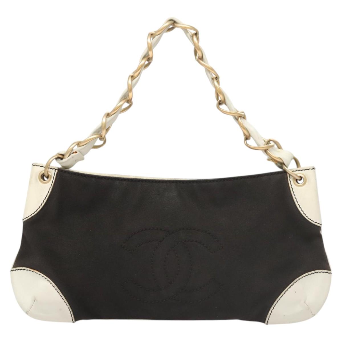 Chanel, Black, Canvas, shoulder
