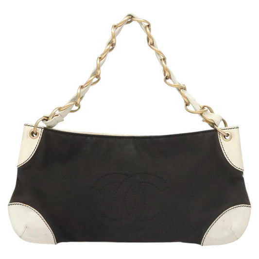 Chanel, Black, Canvas, shoulder