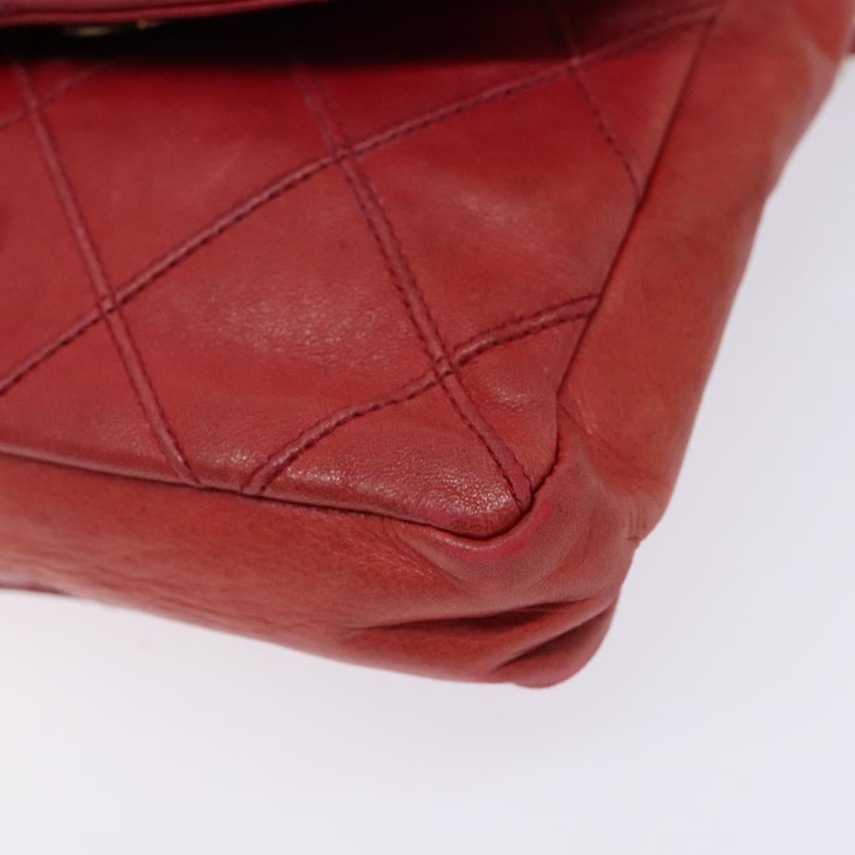 Chanel Bag belt, Red, Leather, clutch