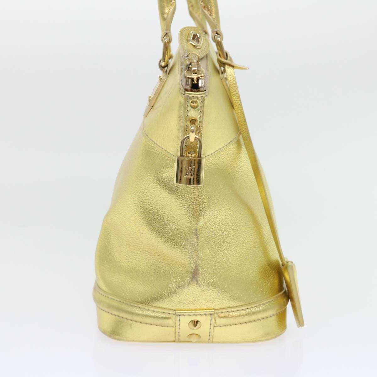 Louis Vuitton Lockit, Gold, Leather, handbag