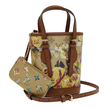 Louis Vuitton Bucket, Beige, Canvas, shoulder
