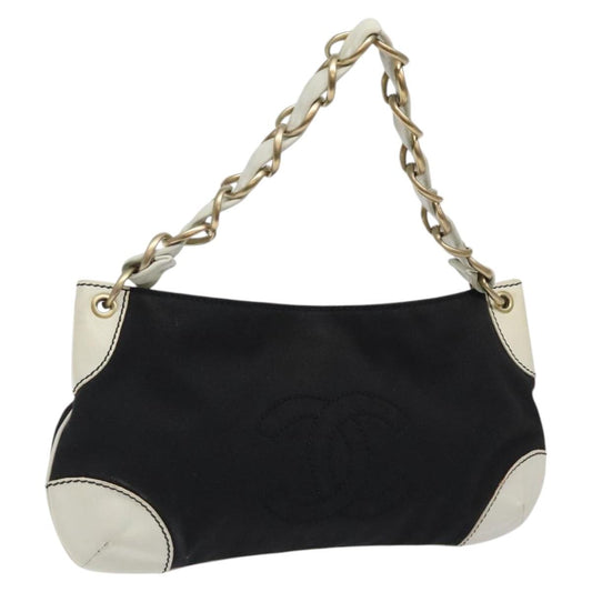 Chanel Coco Mark, Black, Canvas, shoulder