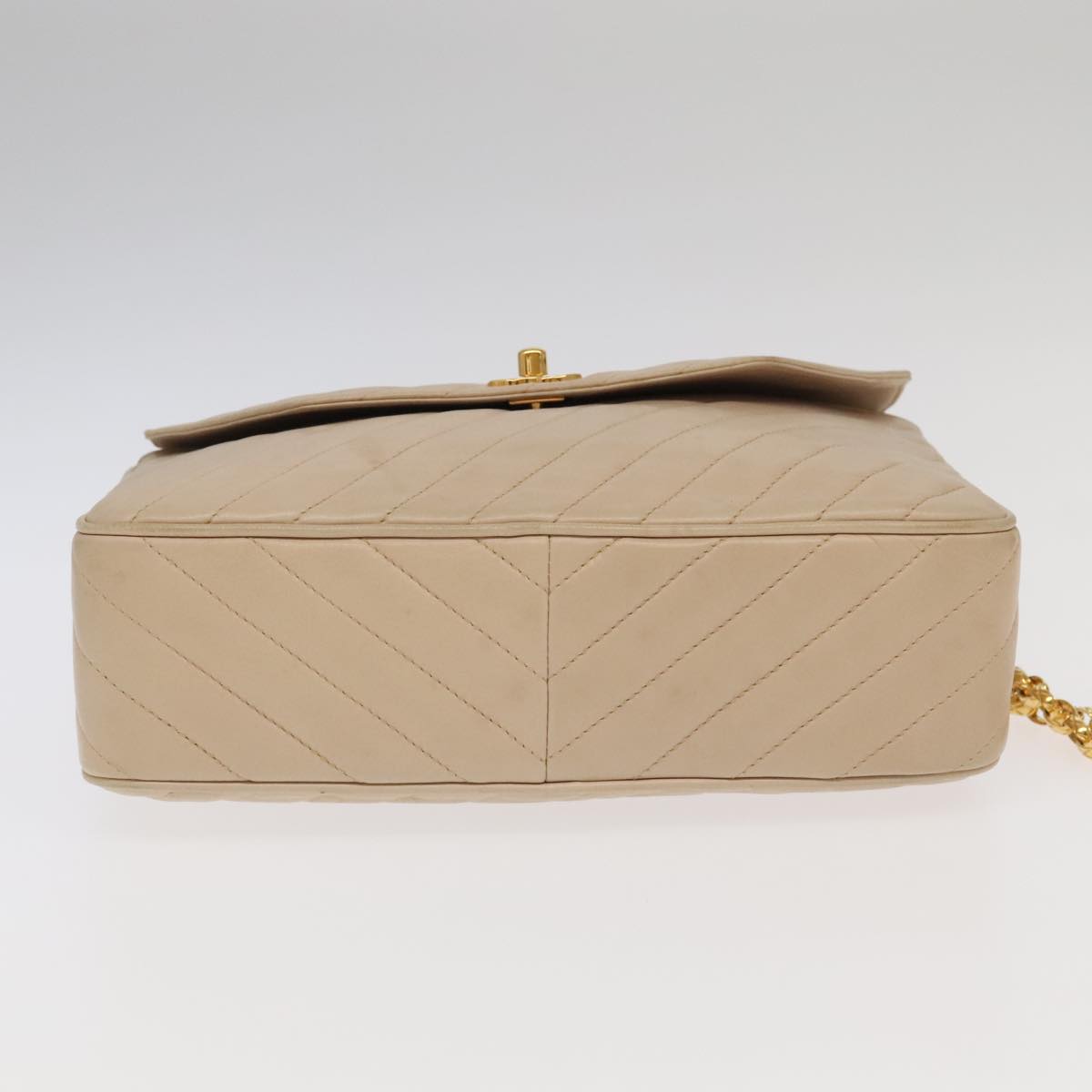 Chanel Coco Mark, Beige, Leather, shoulder