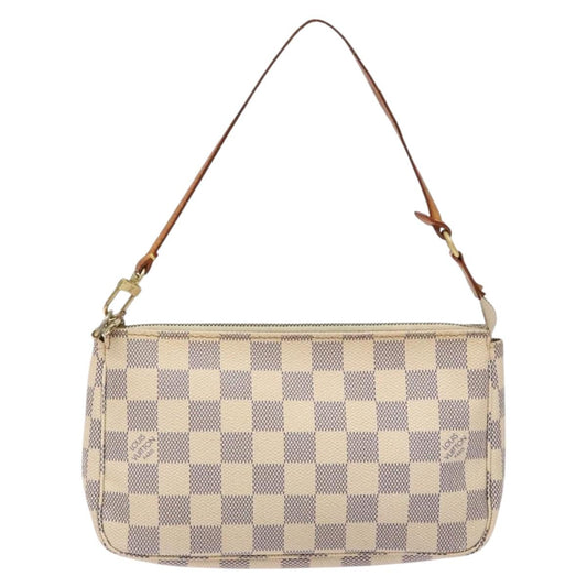 Louis Vuitton Pochette Accessoire, White, Canvas, clutch