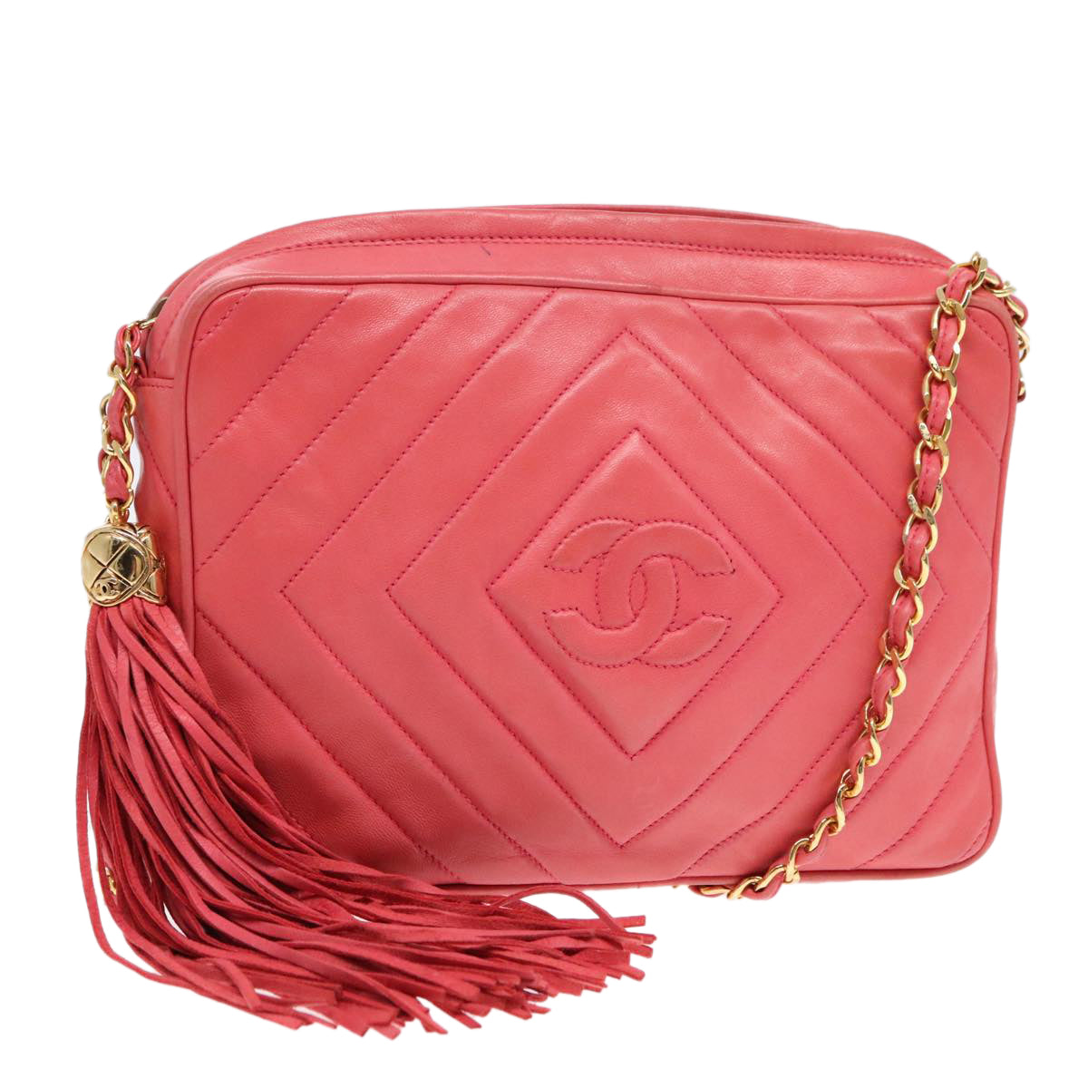 Chanel Camera, Pink, Leather, shoulder