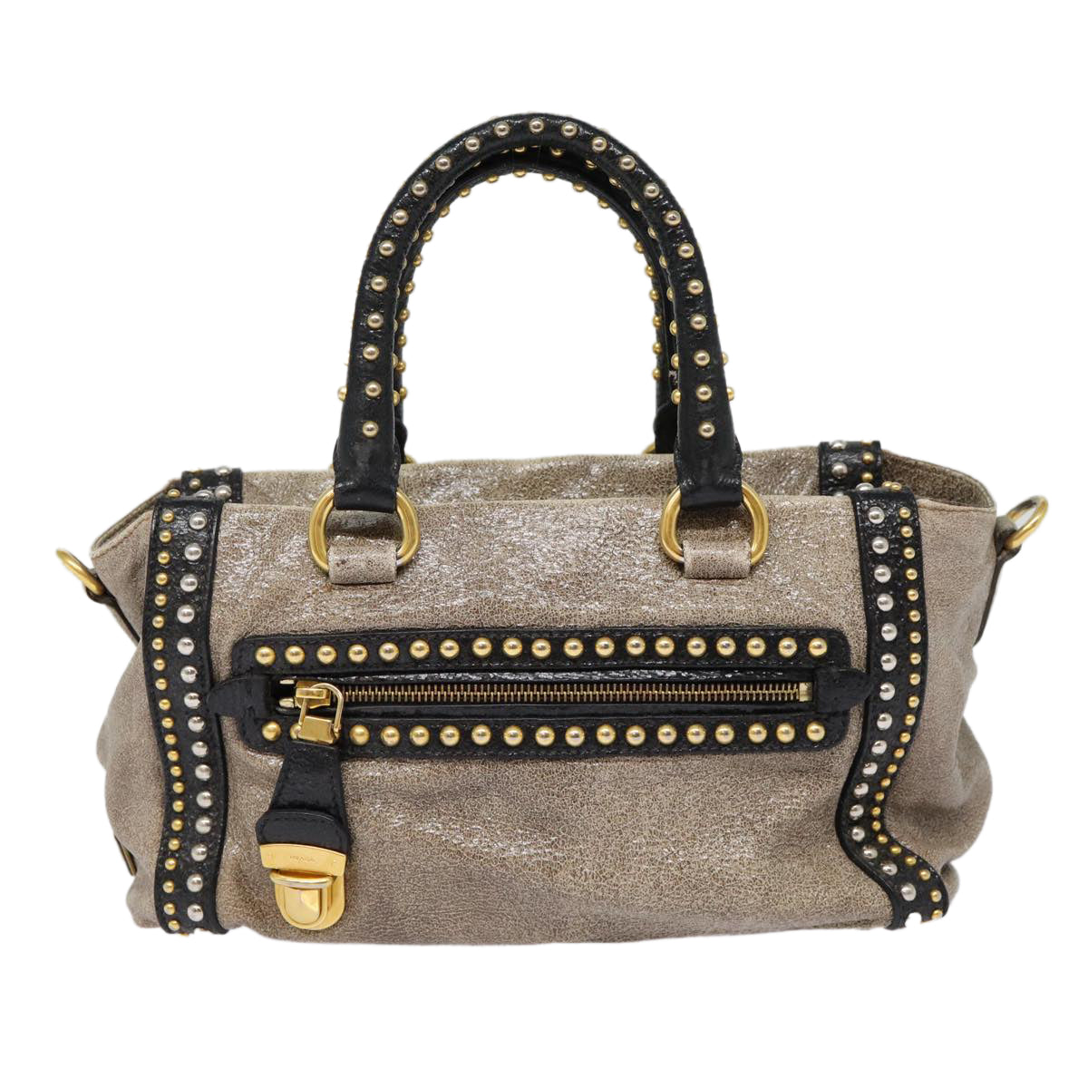 Prada, Grey, Leather, handbag