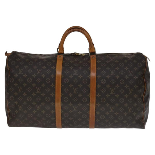 Louis Vuitton Keepall 60, Brown, Canvas, travel