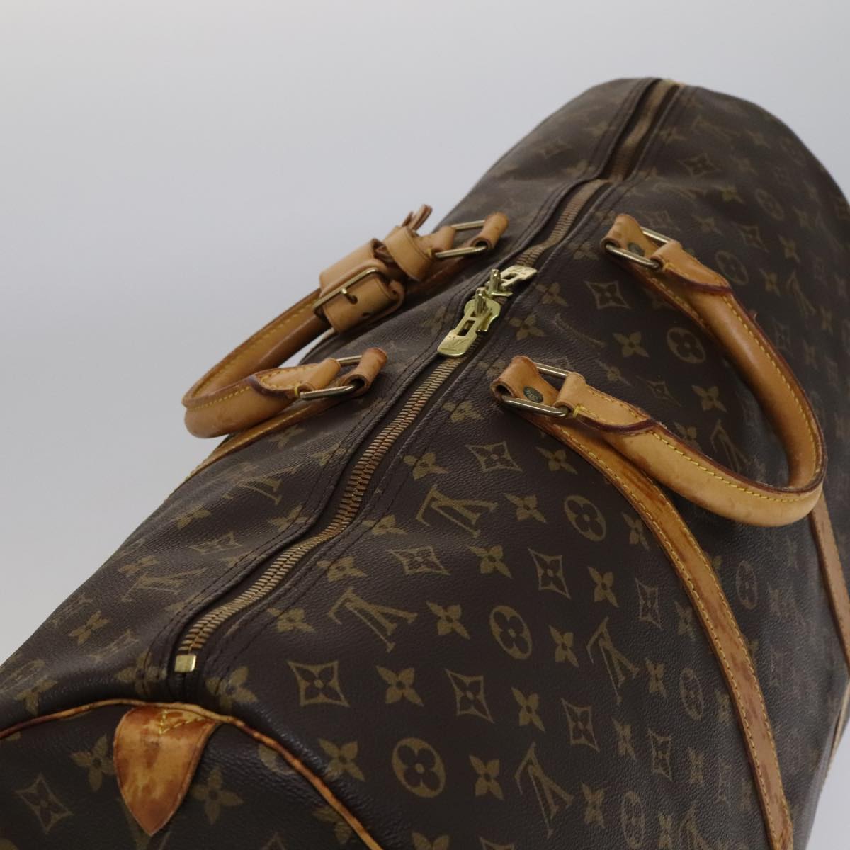 Louis Vuitton Keepall 60, Brown, Canvas, travel