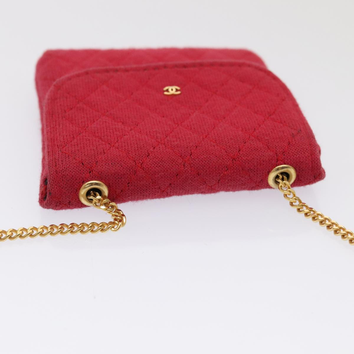 Chanel Matelassé, Red, Cotton, clutch