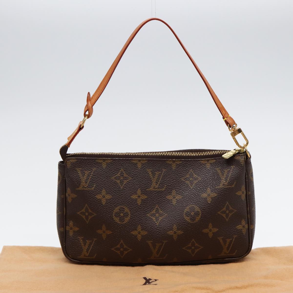 Louis Vuitton Pochette Accessoire, Brown, Canvas, clutch