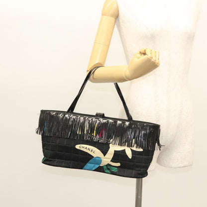 Chanel Chocolate bar, Black, Canvas, handbag