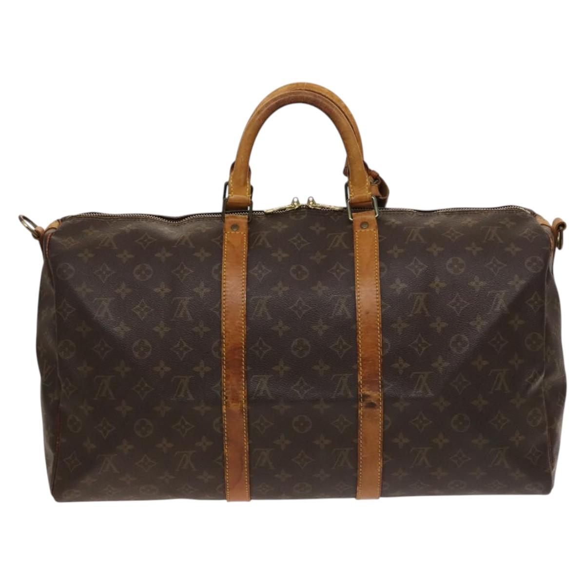 Louis Vuitton Keepall Bandouliere 50, Brown, Canvas, travel