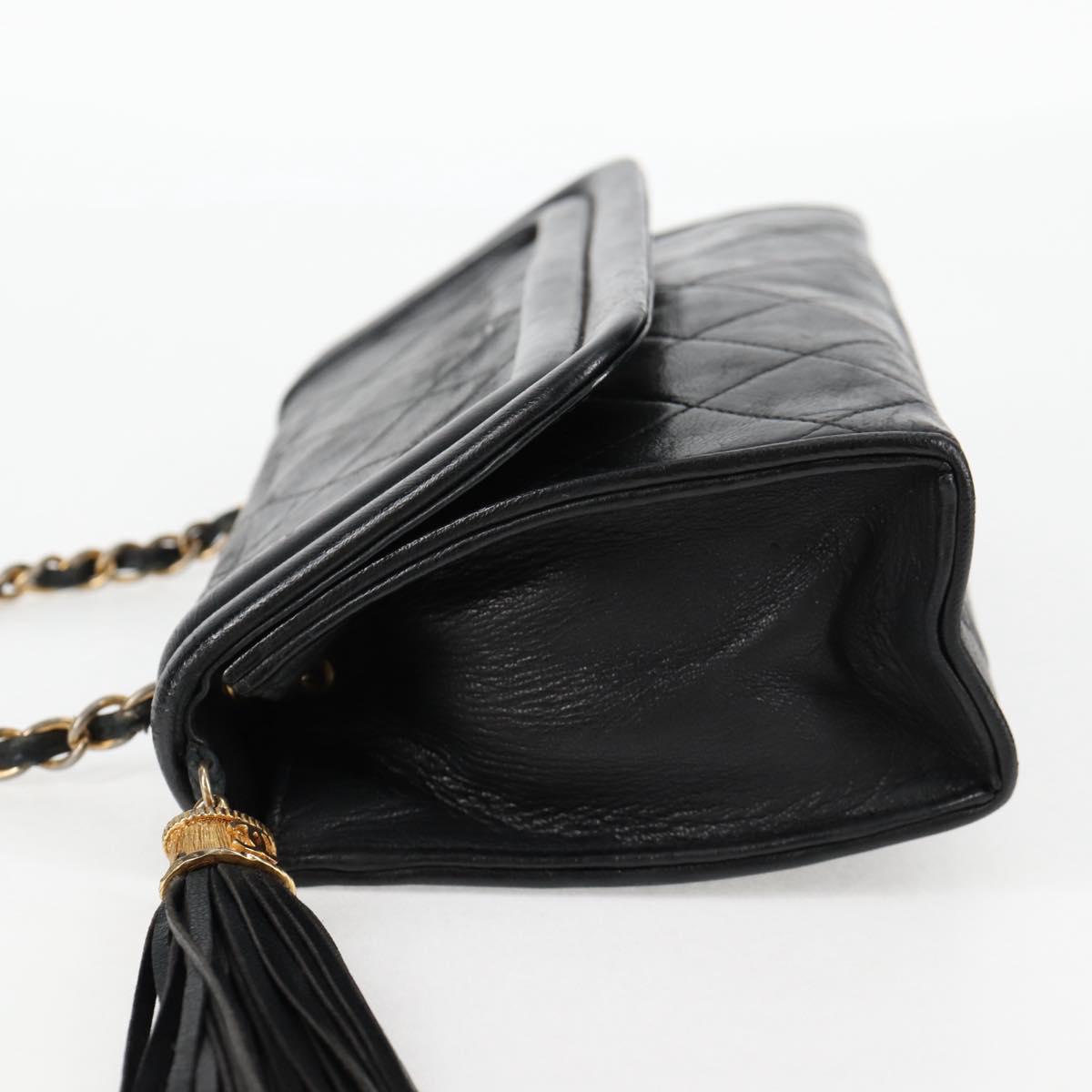 Chanel Tassel, Black, Leather, shoulder