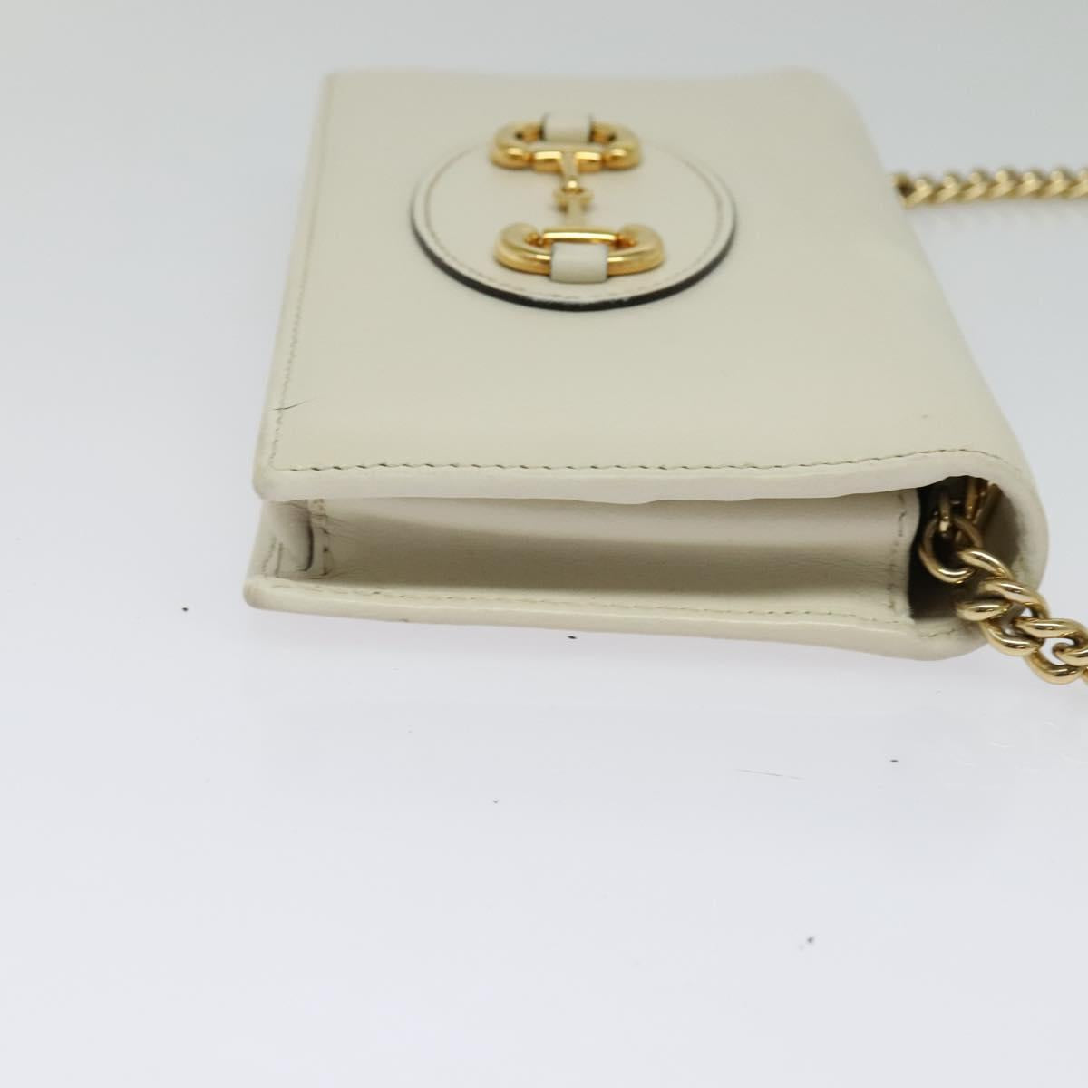 Gucci Horsebit, White, Leather, clutch