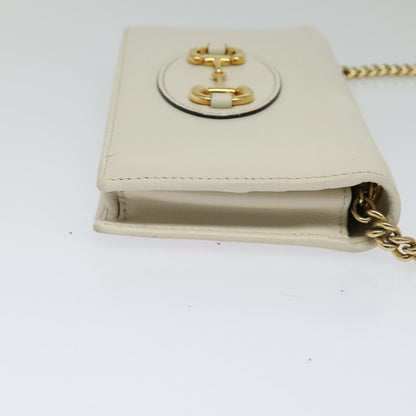 Gucci Horsebit, White, Leather, clutch