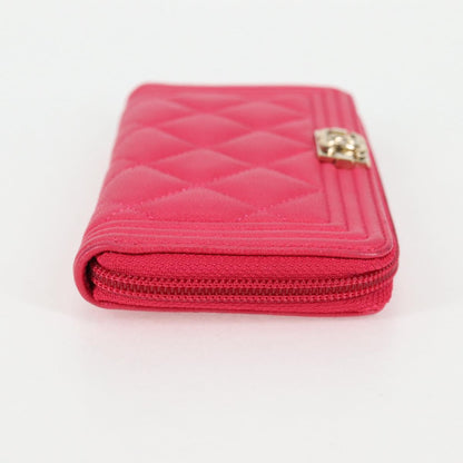 Chanel Boy, Pink, Leather, wallet