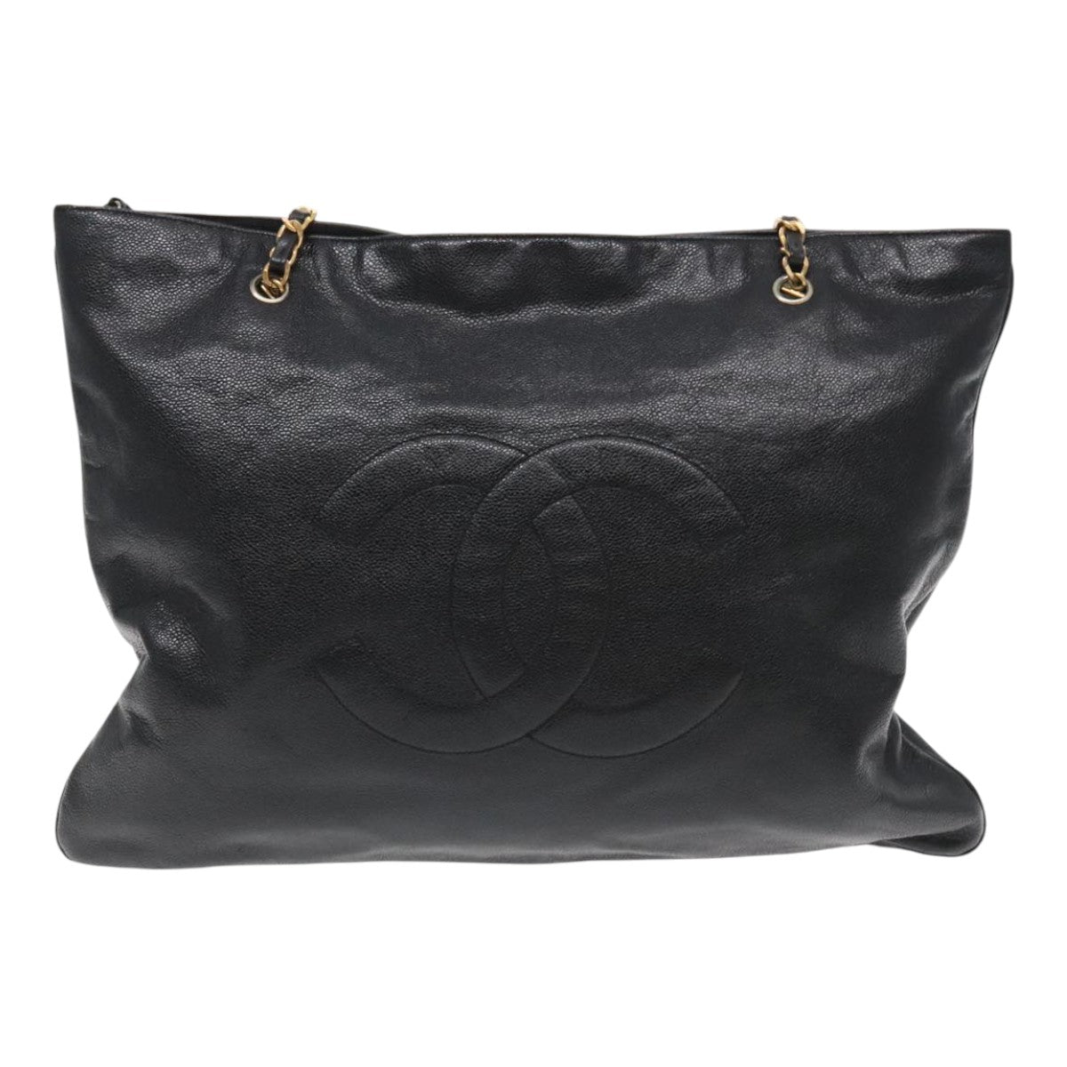 Chanel Logo CC, Black, Leather, tote