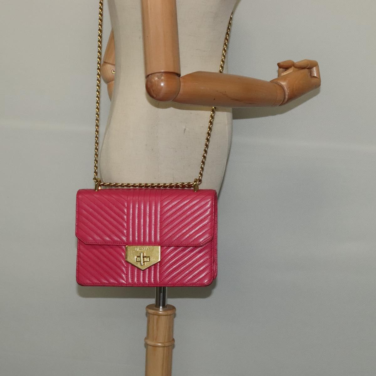Prada Turnlock, Pink, Leather, shoulder