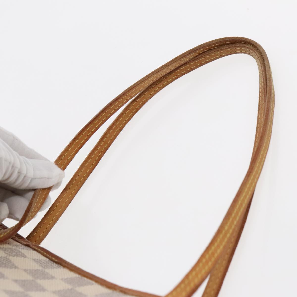 Louis Vuitton Neverfull GM, White, Canvas, tote