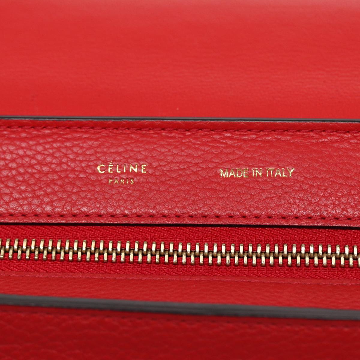 Céline Trapèze, Red, Leather, handbag