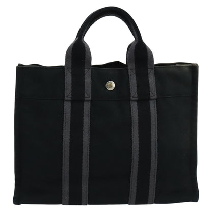 Hermès Fourre tout, Black, Canvas, tote