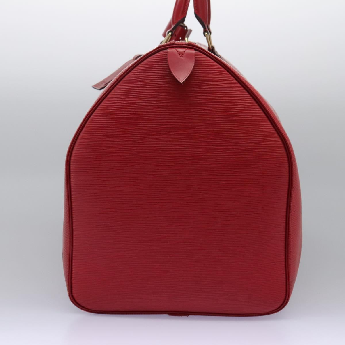 Louis Vuitton Keepall 55, Red, Leather, travel