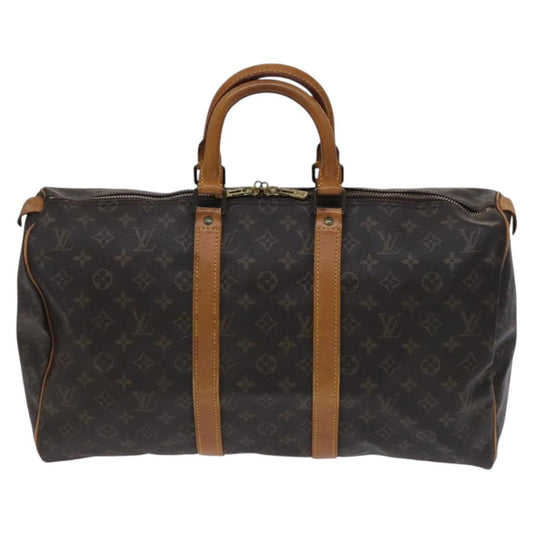 Louis Vuitton Keepall 45, Brown, Canvas, travel