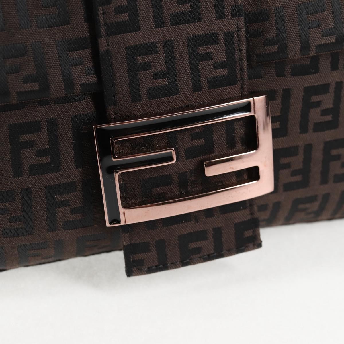 Fendi Baguette, Brown, Canvas, shoulder