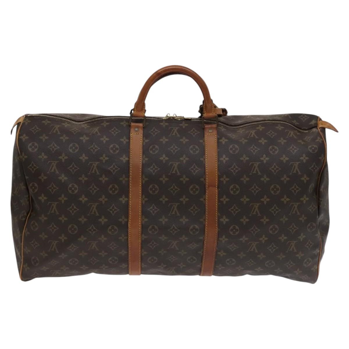 Louis Vuitton Keepall 60, Brown, Canvas, travel