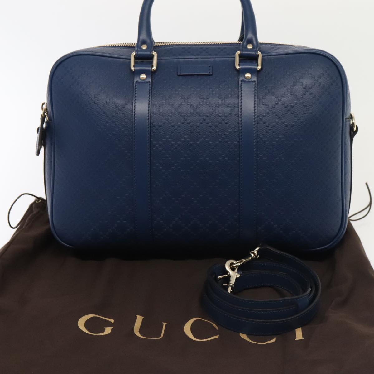 Gucci Diamante, Navy, Leather, briefcase