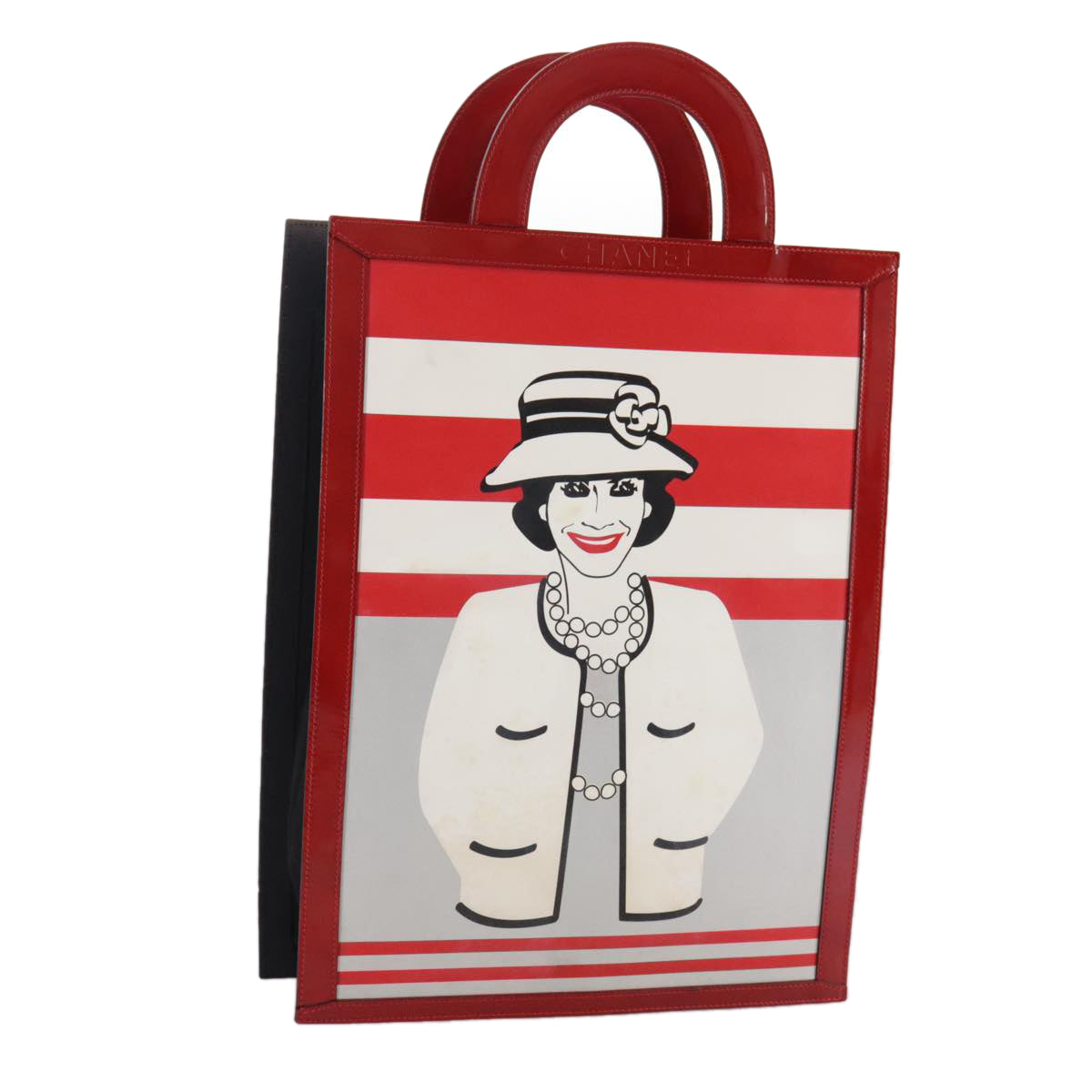 Chanel Coco Mark, Red, Leather, tote