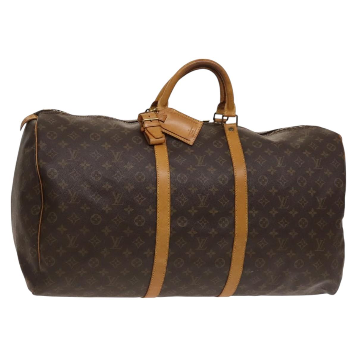 Louis Vuitton Keepall 60, Brown, Canvas, travel