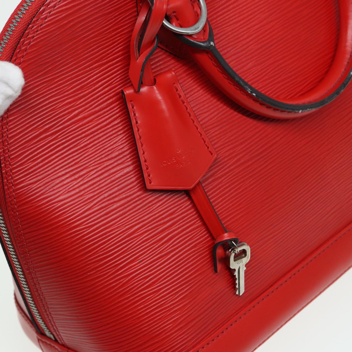 Louis Vuitton Alma, Red, Leather, handbag