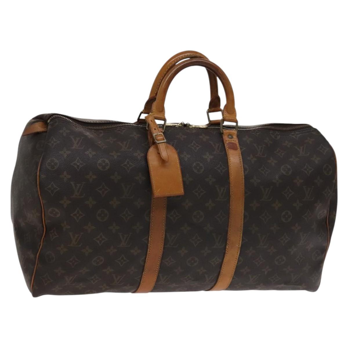 Louis Vuitton Keepall 50, Brown, Canvas, travel