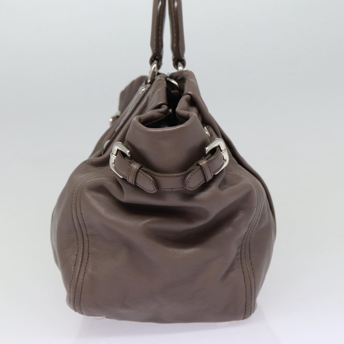 Prada, Grey, Leather, handbag