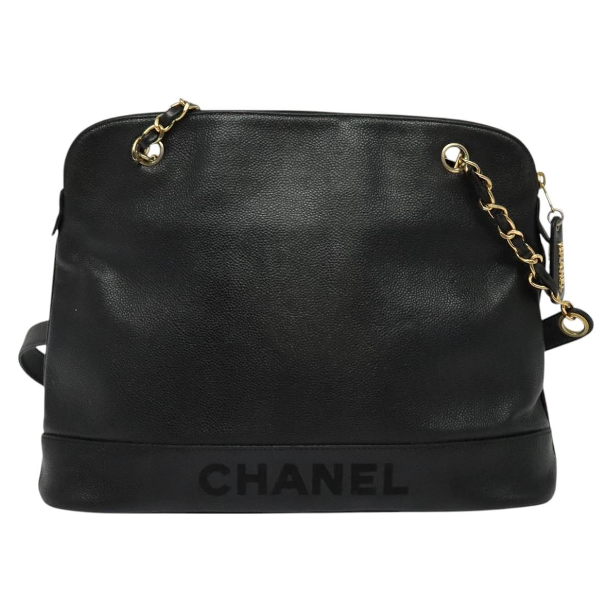 Chanel Cc, Black, Leather, shoulder