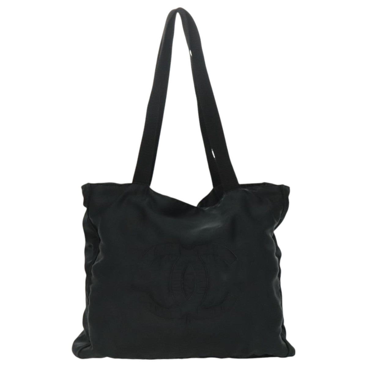 Chanel Cc, Black, Silk, tote