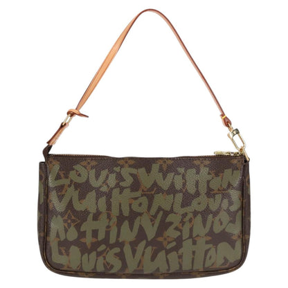 Louis Vuitton Pochette Accessoire, Brown, Canvas, clutch