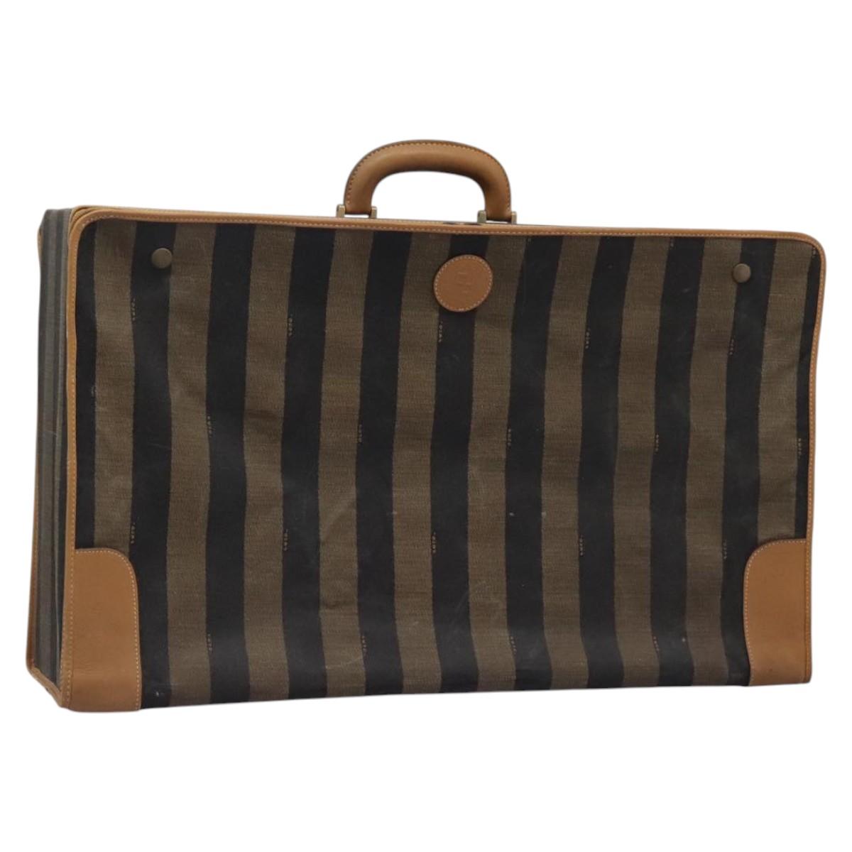 Fendi Pequin, Black, Canvas, travel
